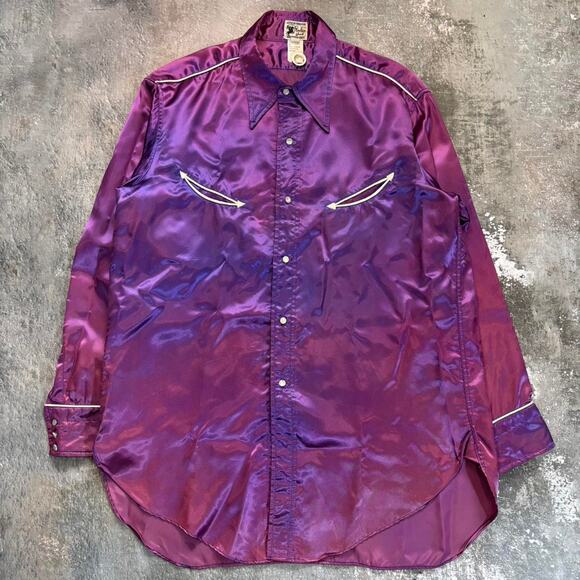 Vintage 50s Purple Levis Rodeo Shirt. Reproduction Size Medium. - Picture 1 of 4